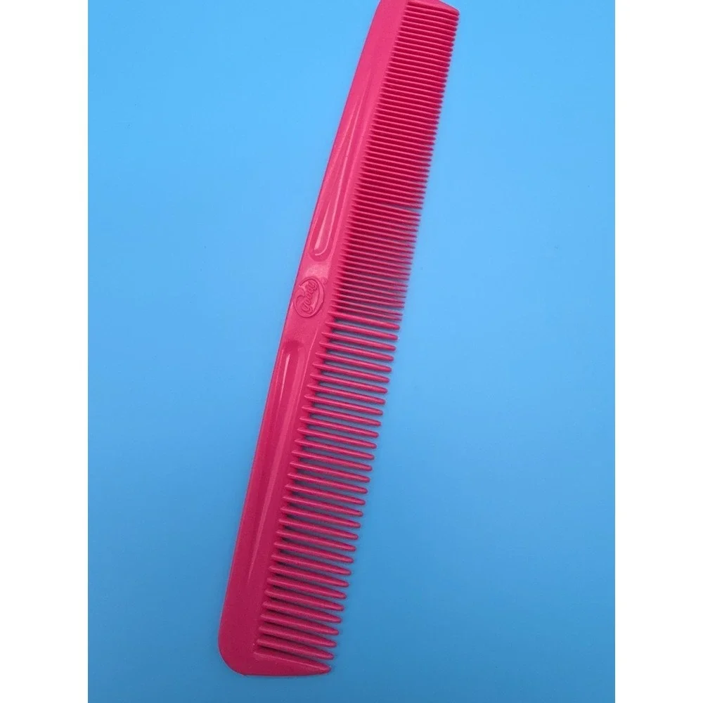 Vintage Goody Hair Comb Bright Pink Wide & Tight Teeth Slim Unbreakable 8 Inches